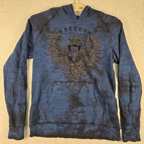 Affliction Reversible‎ Freedom Defender Graphic Hoodie Military American Flag M - Picture 1 of 9